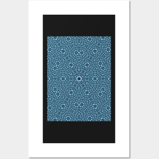 Blue Geometric Pattern With A Star Posters and Art